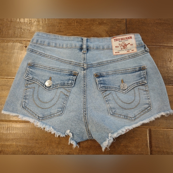 TRUE RELIGION Women's NWOT Low Rise LR Jean Shorts - 26 - Picture 2 of 9